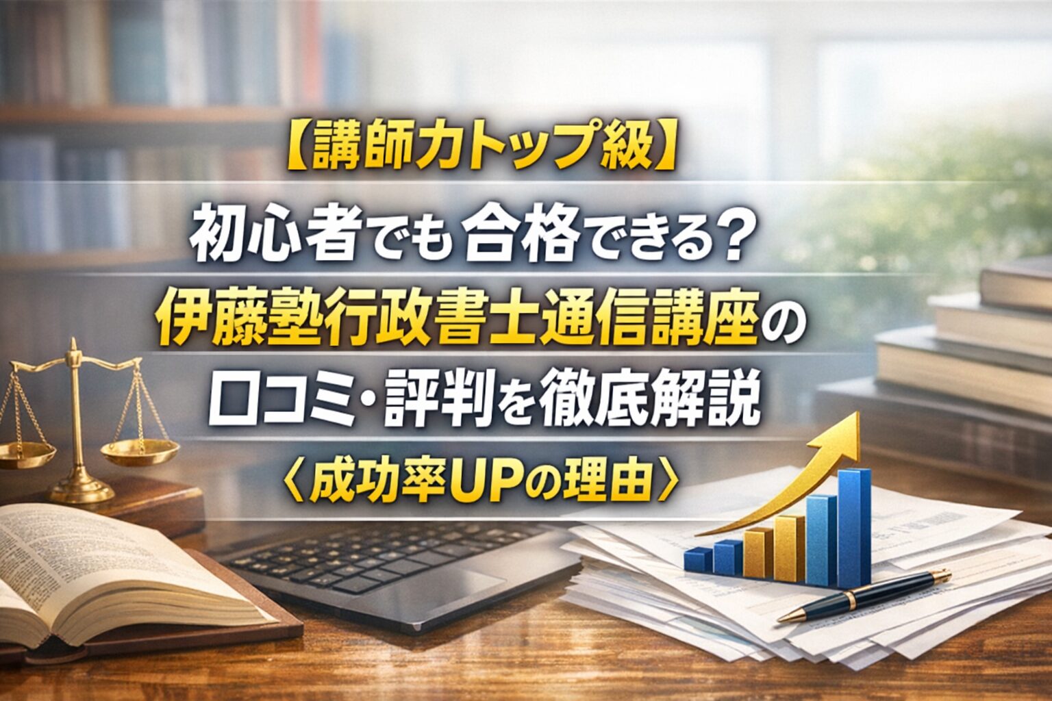 【講師力トップ級】初心者でも合格できる?伊藤塾行政書士通信講座の口コミ・評判を徹底解説〈成功率UPの理由〉