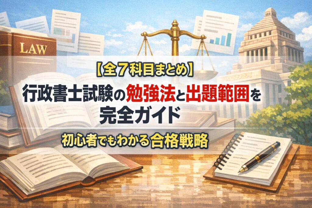 【全7科目まとめ】行政書士試験の勉強法と出題範囲を完全ガイド｜初心者でもわかる合格戦略