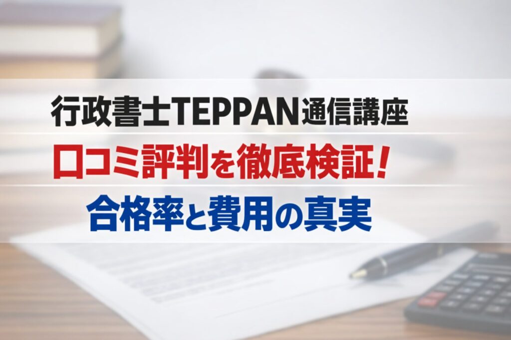 行政書士TEPPAN通信講座 口コミ評判を徹底検証！合格率と費用の真実
