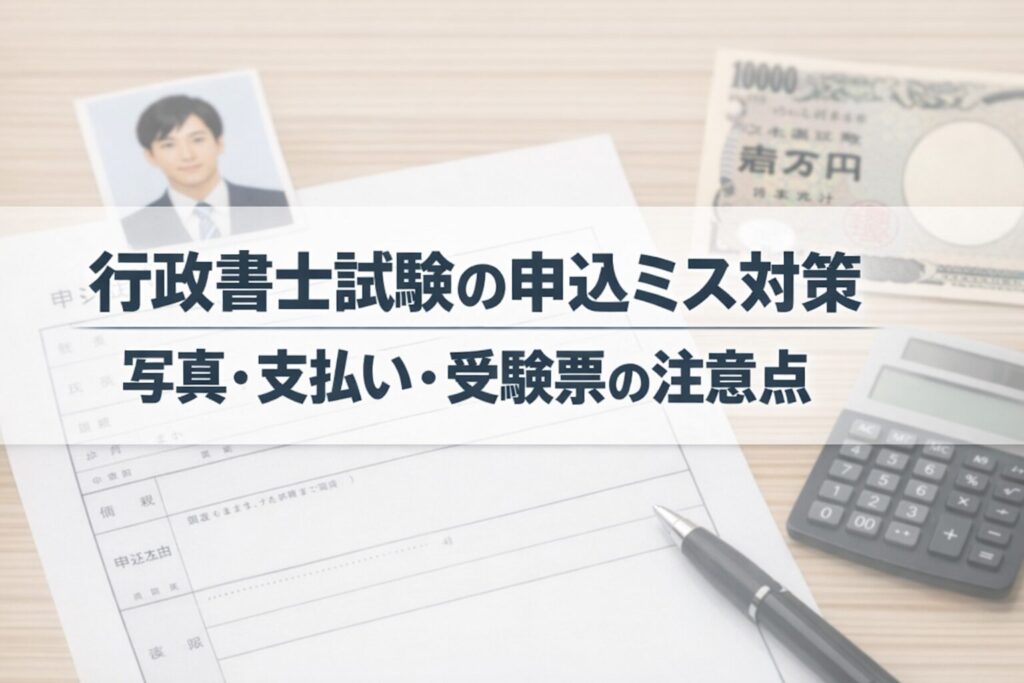 行政書士試験の申込ミス対策｜写真・支払い・受験票の注意点