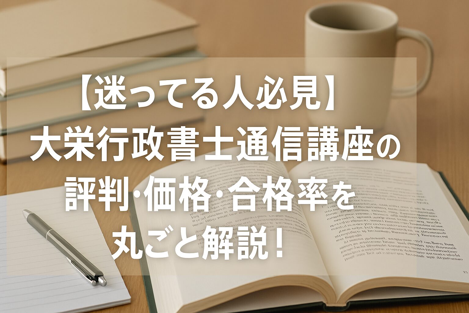 【迷ってる人必見】大栄行政書士通信講座の評判・価格・合格率を丸ごと解説！