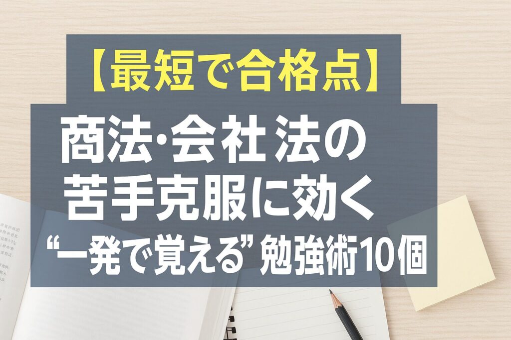 【最短で合格点】商法・会社法の苦手克服に効く“一発で覚える”勉強術10個