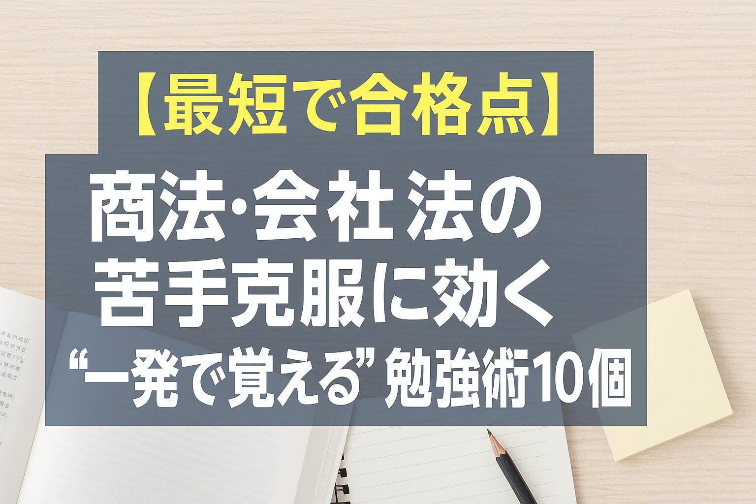 【最短で合格点】商法・会社法の苦手克服に効く“一発で覚える”勉強術10個