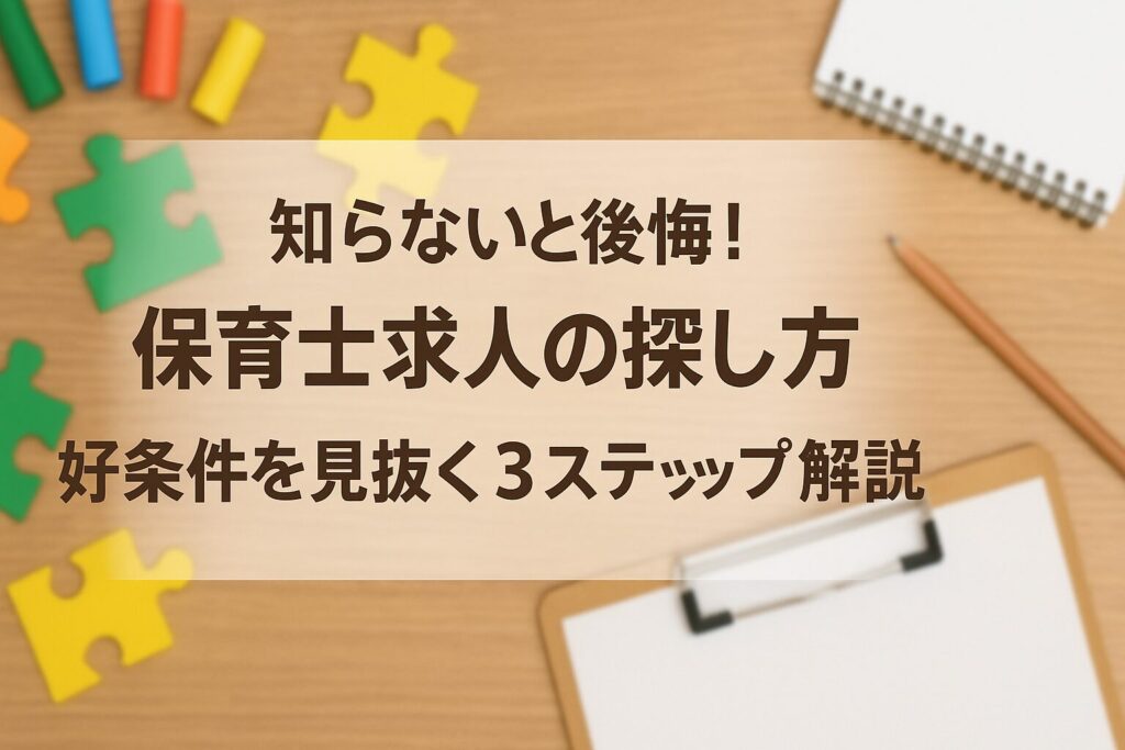 知らないと後悔！保育士求人の探し方｜好条件を見抜く3ステップ解説