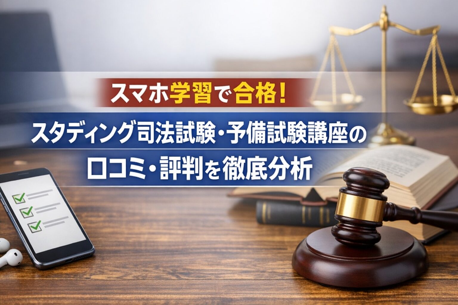 スマホ学習で合格！スタディング司法試験・予備試験講座の口コミ・評判を徹底分析