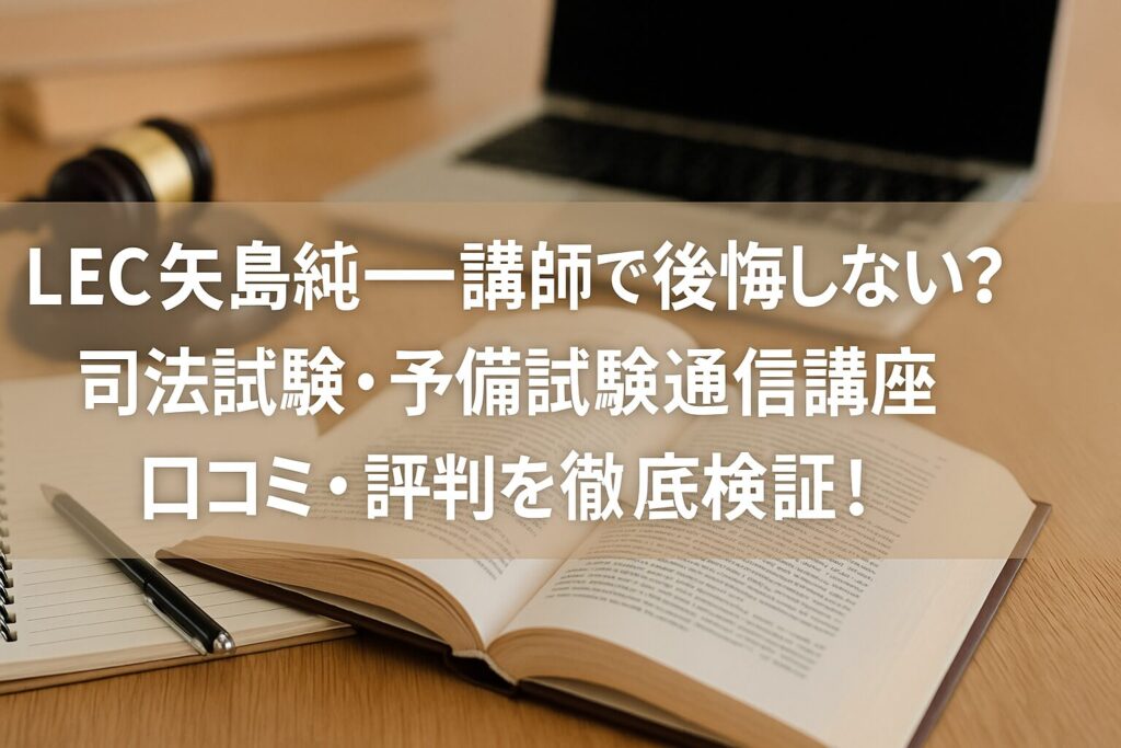 LEC矢島純一講師で後悔しない？司法試験・予備試験通信講座 口コミ・評判を徹底検証！
