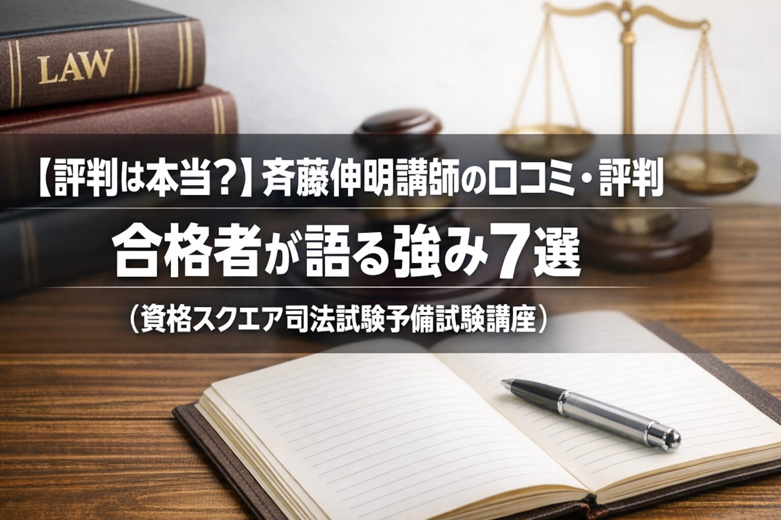 【評判は本当？】斉藤伸明講師の口コミ・評判｜合格者が語る強み7選(資格スクエア司法試験予備試験講座)