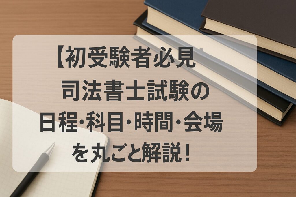 【初受験者必見】司法書士試験の日程・科目・時間・会場を丸ごと解説！