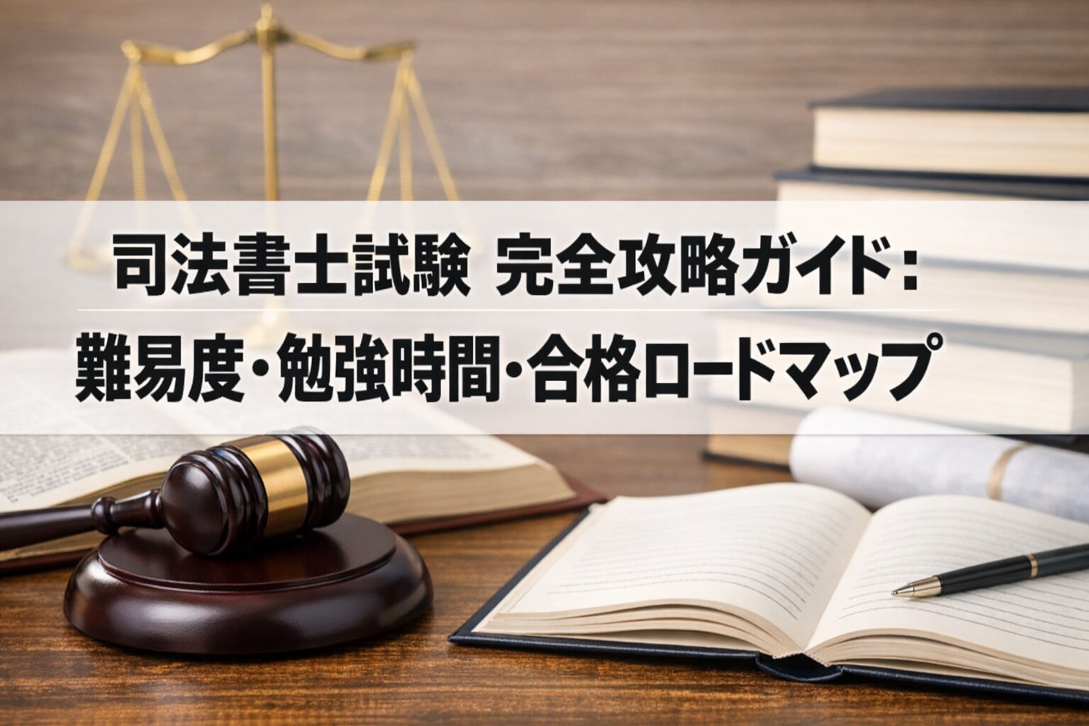司法書士試験 完全攻略ガイド：難易度・勉強時間・合格ロードマップ