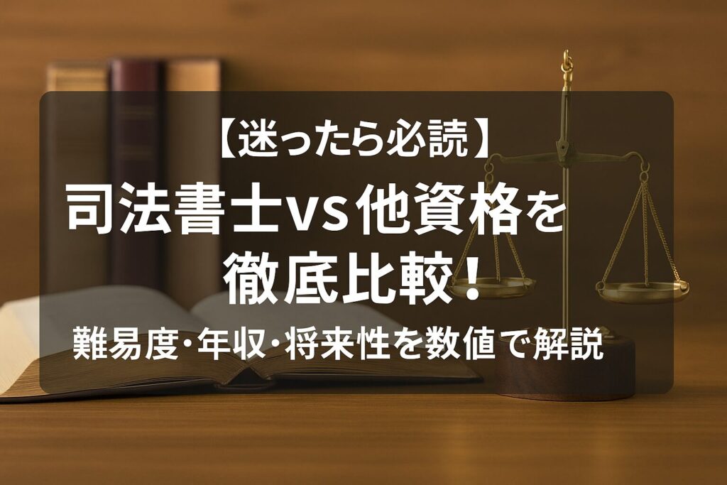 【迷ったら必読】司法書士vs他資格を徹底比較！難易度・年収・将来性を数値で解説