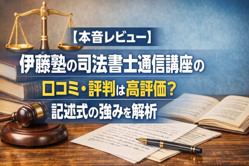【本音レビュー】伊藤塾の司法書士通信講座の口コミ・評判は高評価？記述式の強みを解析