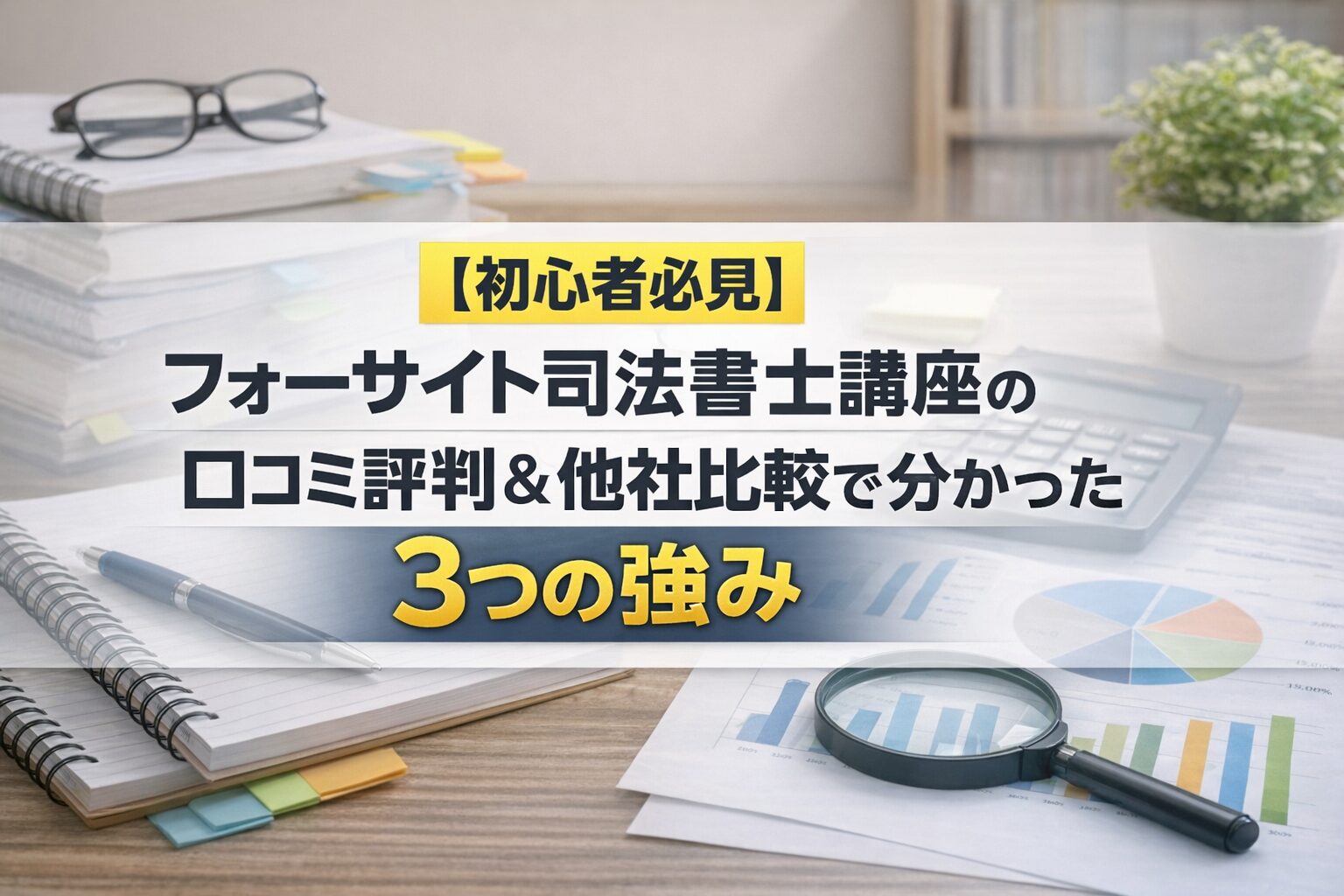 【初心者必見】フォーサイト司法書士講座の口コミ評判＆他社比較で分かった3つの強み