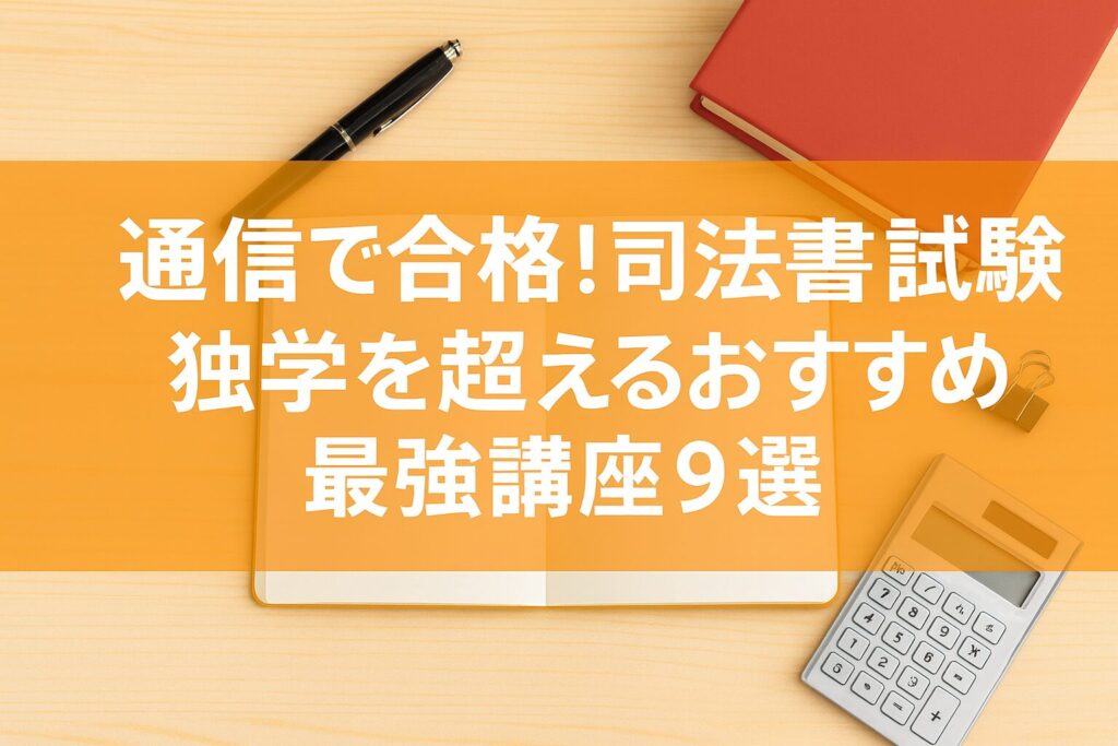 通信で合格！司法書士試験 独学を超えるおすすめ最強講座9選