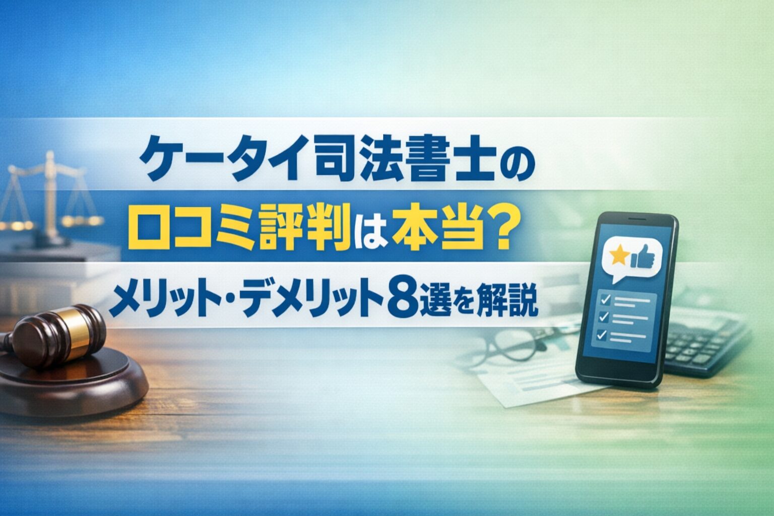 ケータイ司法書士の口コミ評判は本当？メリット・デメリット8選を解説