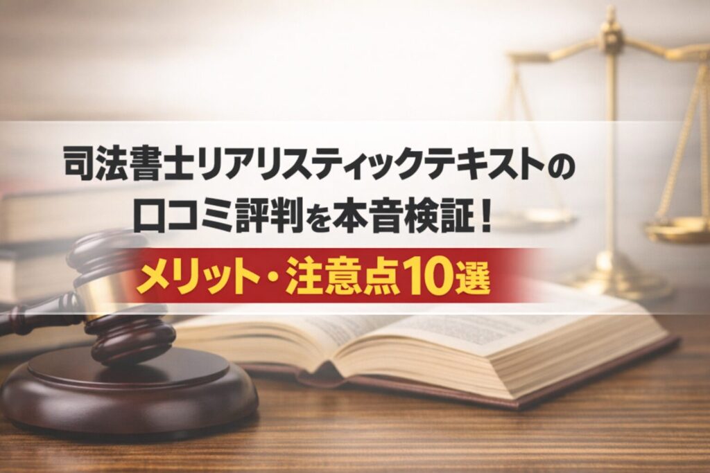 司法書士リアリスティックテキストの口コミ評判を本音検証！メリット・注意点10選