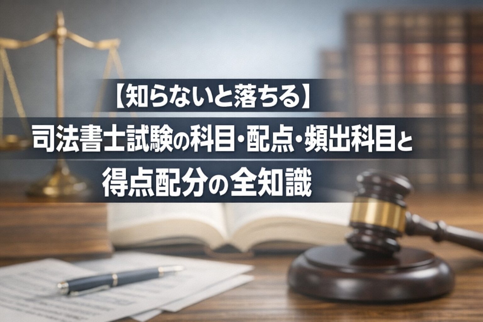 【知らないと落ちる】司法書士試験の科目・配点・頻出科目と得点配分の全知識