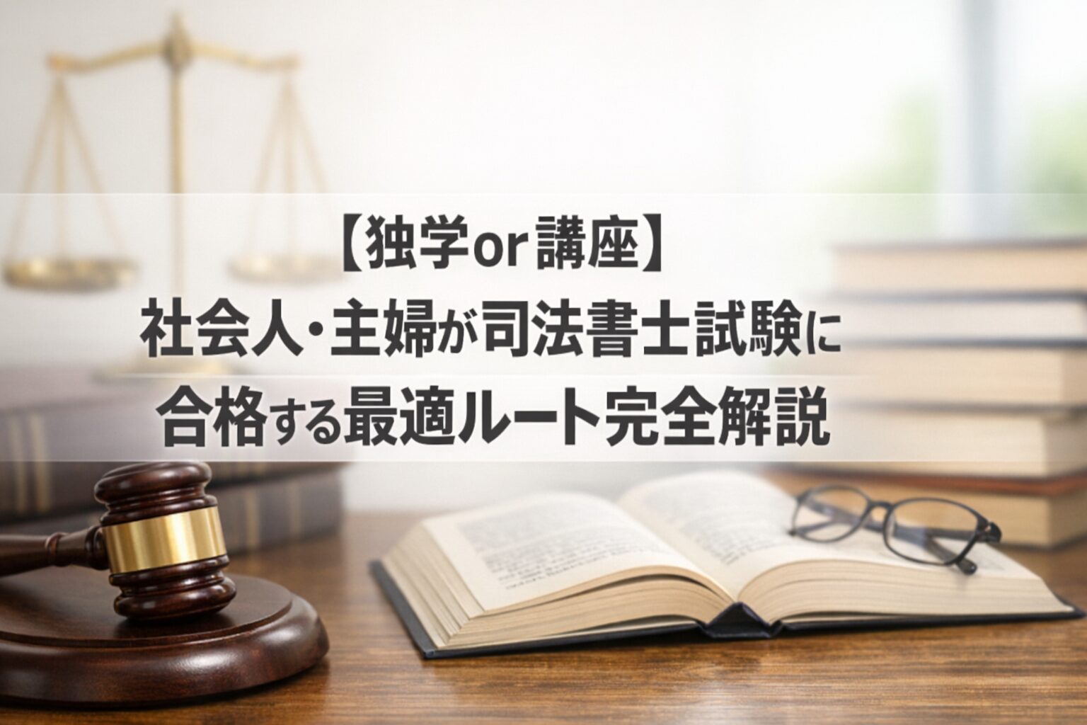 【独学or講座】社会人・主婦が司法書士試験に合格する最適ルート完全解説