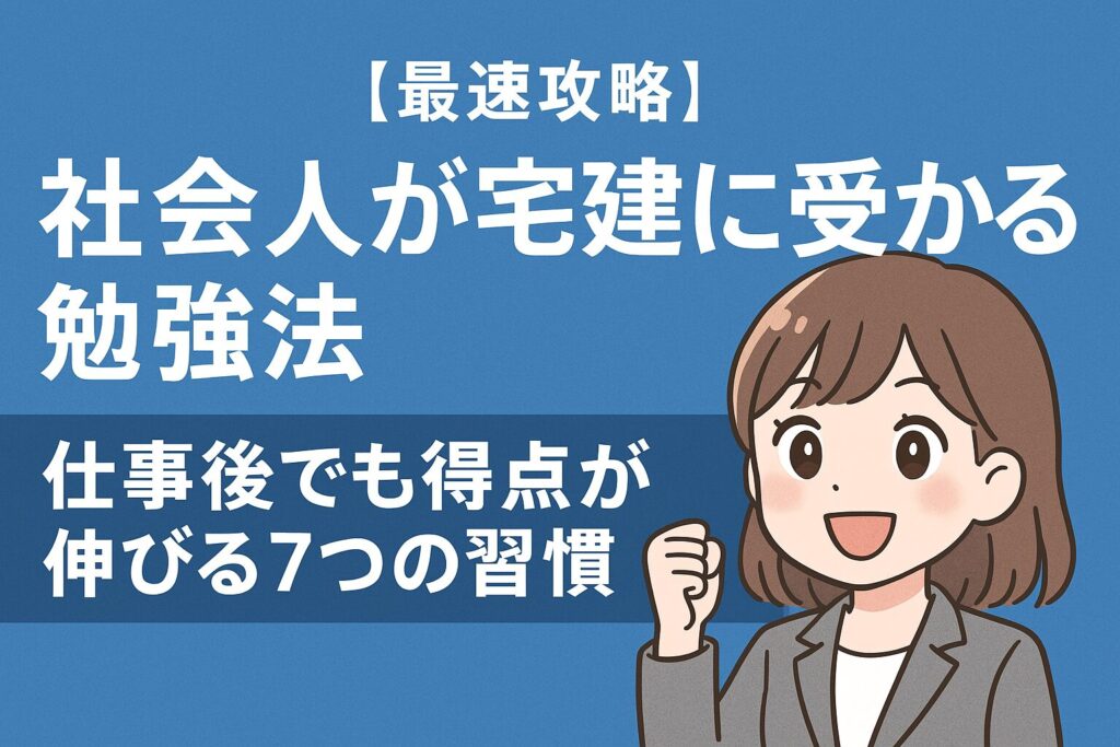 【最速攻略】社会人が宅建に受かる勉強法｜仕事後でも得点が伸びる7つの習慣