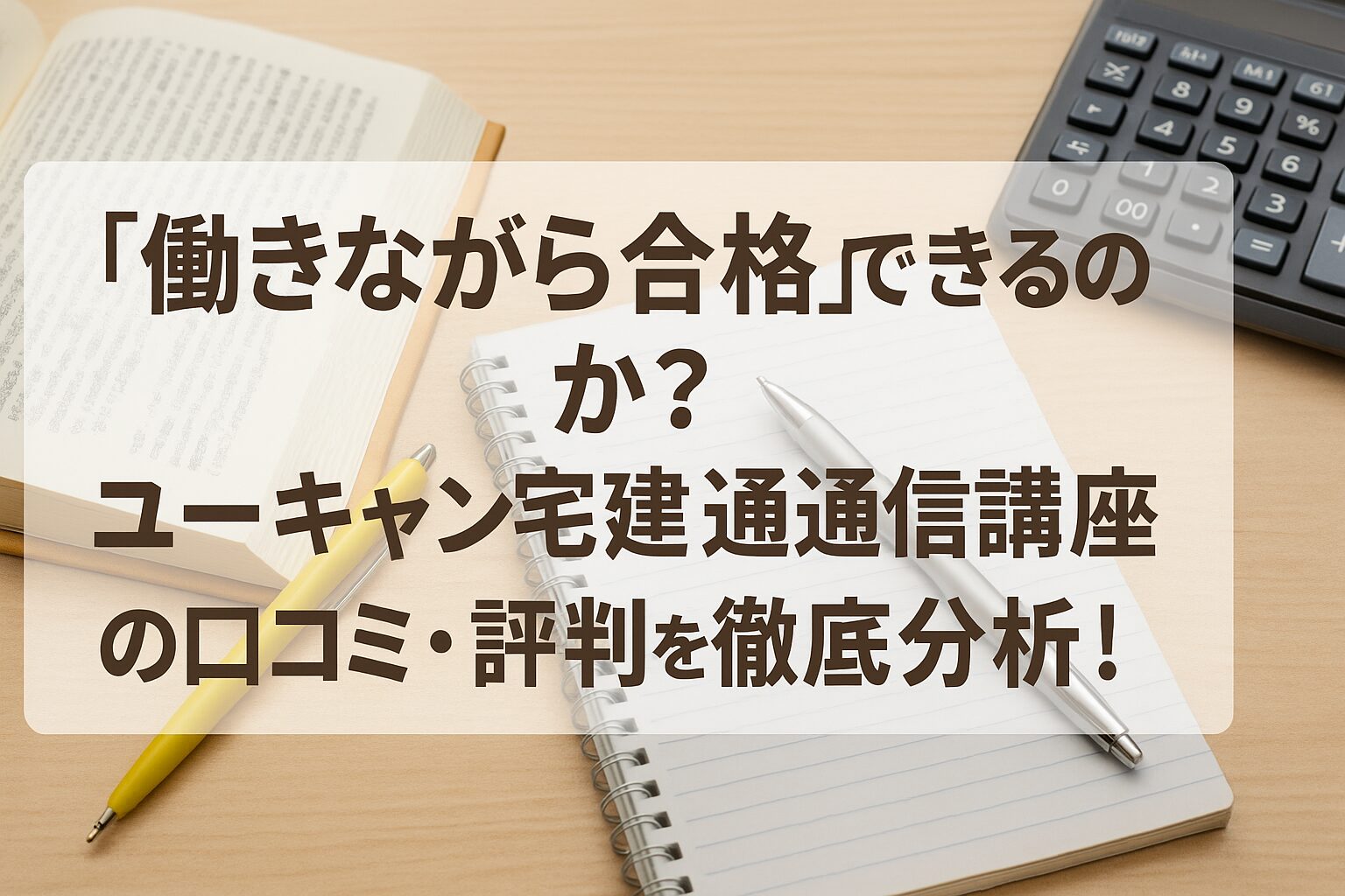 「働きながら合格」できるのか？ユーキャン宅建通信講座の口コミ・評判を徹底分析！