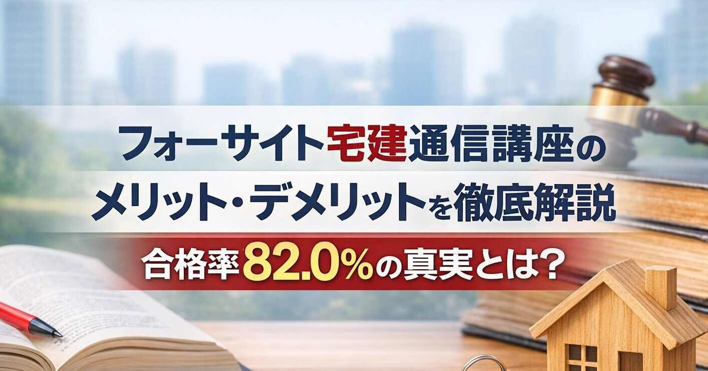 フォーサイト宅建通信講座のメリット・デメリットを徹底解説｜合格率82.0％の真実とは？