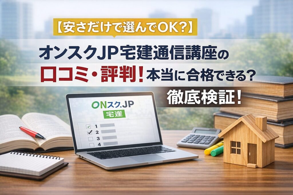 【安さだけで選んでOK？】オンスクJP宅建通信講座の口コミ・評判！本当に合格できる？徹底検証！