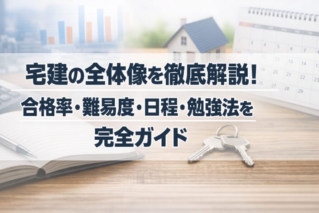宅建の全体像を徹底解説！合格率・難易度・日程・勉強法を完全ガイド