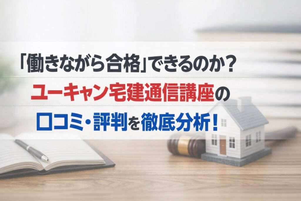 「働きながら合格」できるのか？ユーキャン宅建通信講座の口コミ・評判を徹底分析！