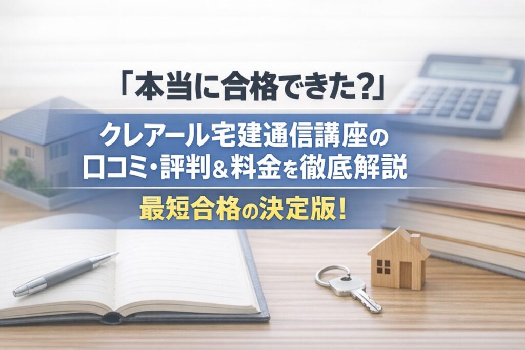 「本当に合格できた？」クレアール宅建通信講座の口コミ・評判＆料金を徹底解説｜最短合格の決定版！