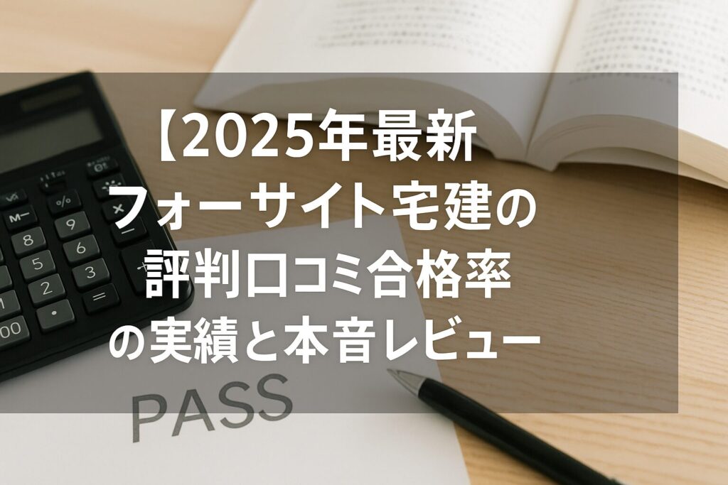 【2025年最新】フォーサイト宅建の評判口コミ｜合格率79.3％の実績と本音レビュー