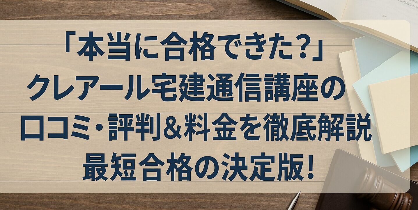 「本当に合格できた？」クレアール宅建通信講座の口コミ・評判＆料金を徹底解説｜最短合格の決定版！