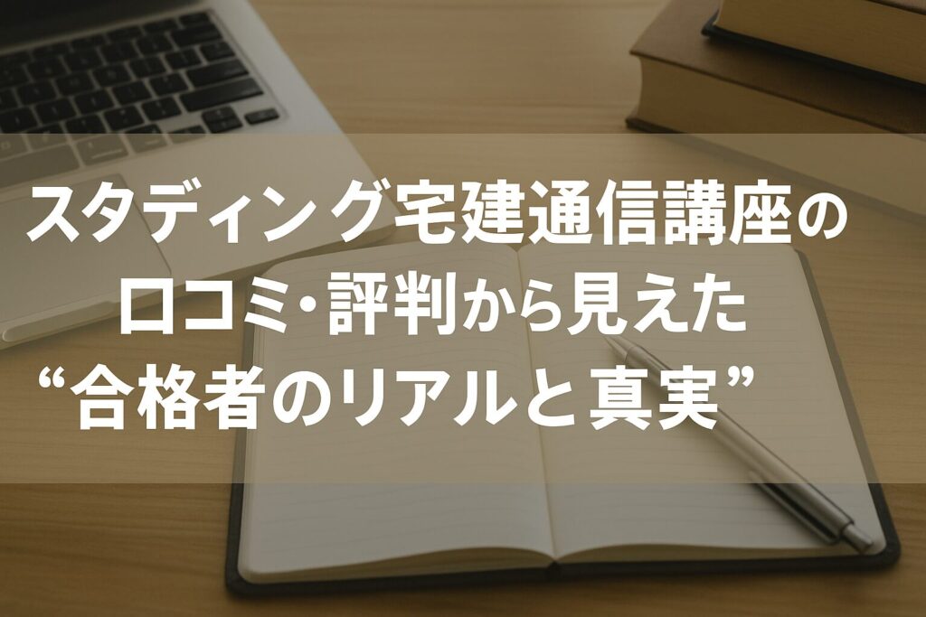 スタディング宅建通信講座の口コミ・評判から見えた“合格者のリアルと真実”