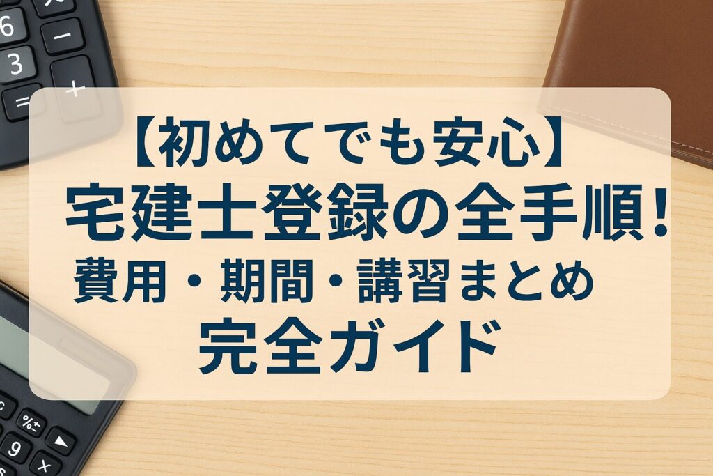 【初めてでも安心】宅建士登録の全手順！費用・期間・講習まとめ完全ガイド