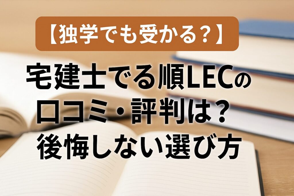 【独学でも受かる？】宅建士でる順LECの口コミ・評判は？後悔しない選び方