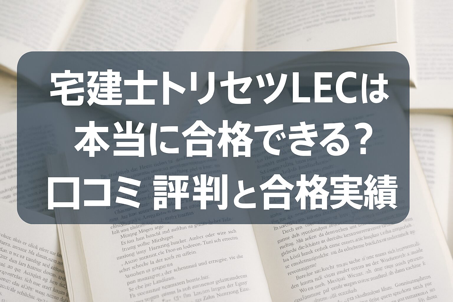 宅建士トリセツLECは本当に合格できる？口コミ評判と合格実績