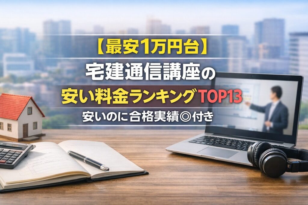 【最安1万円台】宅建通信講座の安い料金ランキングTOP13｜安いのに合格実績◎付き