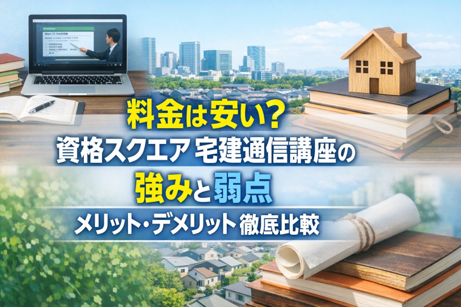 料金は安い？資格スクエア宅建通信講座の強みと弱点メリット・デメリット徹底比較