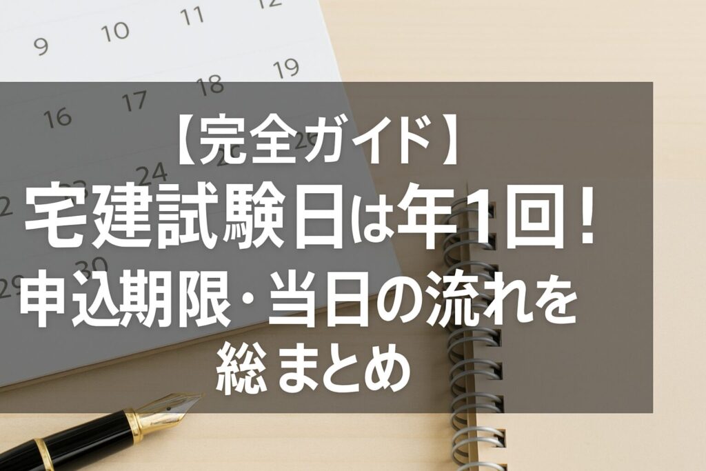 【完全ガイド】宅建試験日は年1回！申込期限・当日の流れを総まとめ