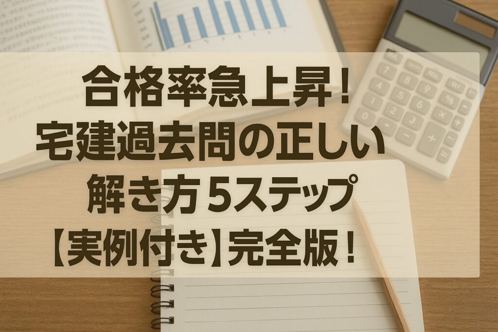 合格率急上昇！宅建過去問の正しい解き方５ステップ【実例付き】完全版！