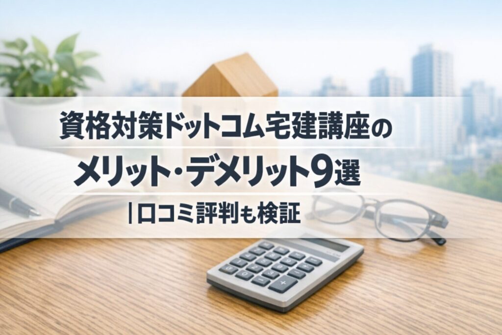資格対策ドットコム宅建講座のメリット・デメリット9選｜口コミ評判も検証